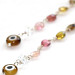 Luxe Evil Eye Tourmaline Pink Green Amber Faceted..